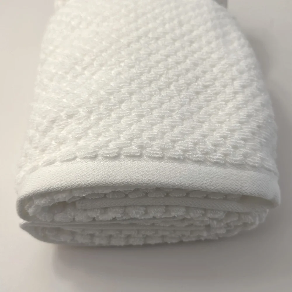 2pc ECOEXISTENCE Bamboo Zero Twist Loops Bath Hand Towel Set - White